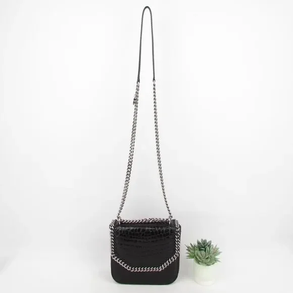 Authentic Stella McCartney Croc Embossed Faux Leather Falabella Star Box Bag - Picture 4 of 12